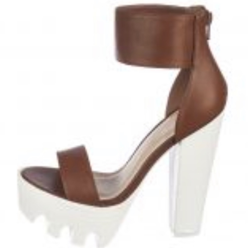 Brown & White Platform Heels